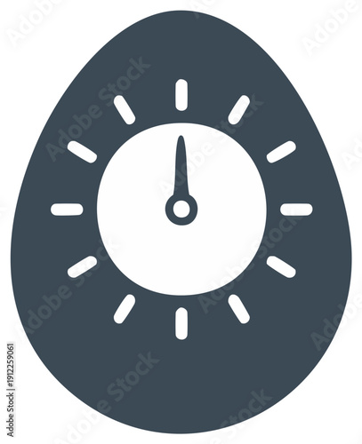 Egg with timer gauge icon symbolizing a biological clock fertility deadline or countdown