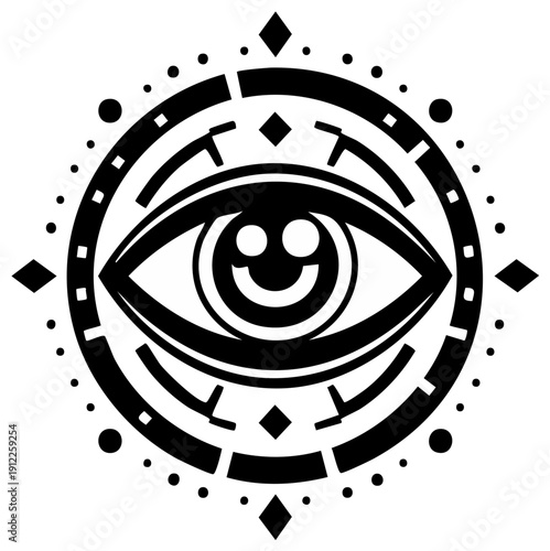 Eye illustration in geometric design