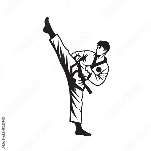 Dynamictaekwondohighkickbymartialartistinuniform