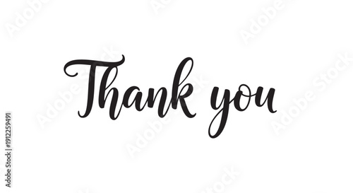 Elegant handwritten thank you text in cursive font