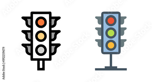 Traffic light illustration vector design for road safety and transportation management systems design