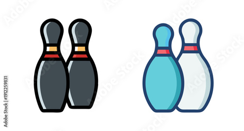 Bowling pins vector illustration for bowling alley sports equipment and game night fun design element