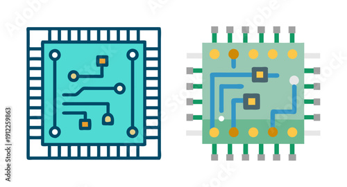 Electronic circuit board vector design for computer hardware and technology innovation concepts