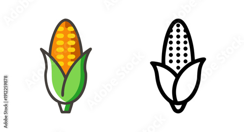 Corn vector illustration: sweet corn, maize, agriculture, and healthy food design elements vector