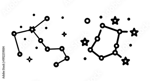 Explore celestial wonders: vector constellations and stars for astronomy enthusiasts and stargazers