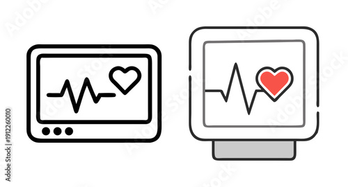 Healthcare medical monitor ekg heart rate vital signs monitoring equipment hospital patient health check 90 bpm