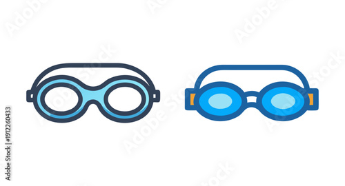 Swimming goggles vector illustration for water sports equipment and summer vacation accessories design