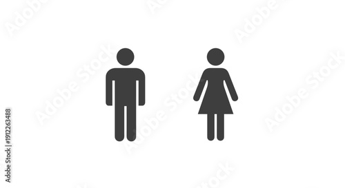 Simple and Clear Monochrome Icons Representing Male and Female Genders, Designed for Universal Recognition and Basic Signage.