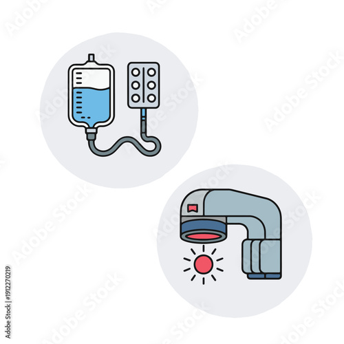 Chemotherapy and Radiation Treatment Icons