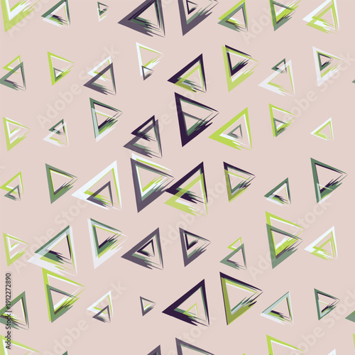 Wallpaper Mural Seamless pattern with triangle decoranive art print. Polygonal rainbow mosaic background. Abstract vector illustration. Triangular graphic Simple pattern geometric design for fabric, wallpaper. Torontodigital.ca