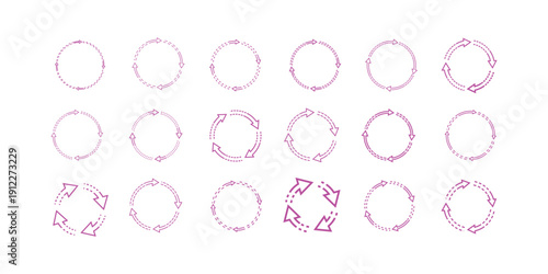 Refresh vector icon set black filled and outlined style. refresh, restart or reload vector symbol.