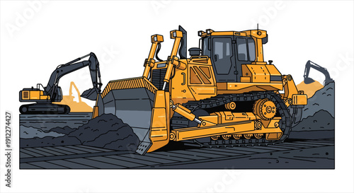 Bulldozer Construction Machinery – Heavy Earthmoving Equipment for Engineering and Infrastructure Development