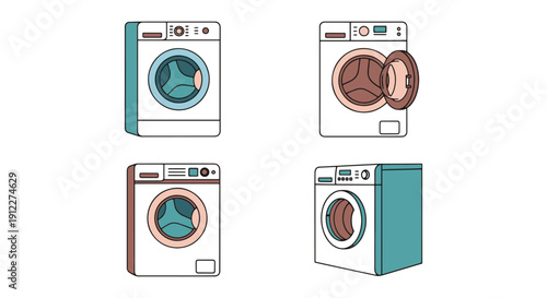 Washer Line art digital illustration