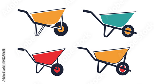 Wheelbarrow Line art illustration