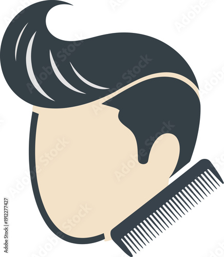 Quiff hairstyle profile with comb showing neat barber styled hair look