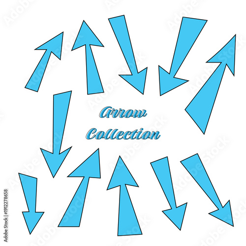 Business element icon in doodle style, arrow, infographic. Isolated vector illustration design. Hand drown business icon. Business idea concept.