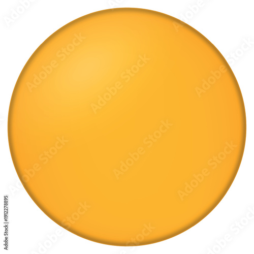 Glass yellow ball or precious pearl. Glossy realistic ball, 3D abstract vector illustration highlighted on a white background. Big metal bubble with shadow.