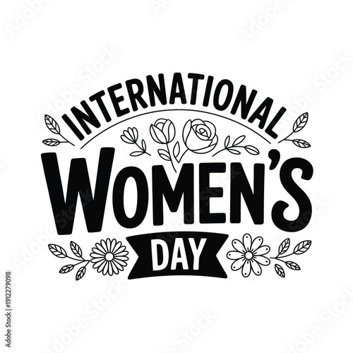 International Women's Day is celebrated with floral graphics.