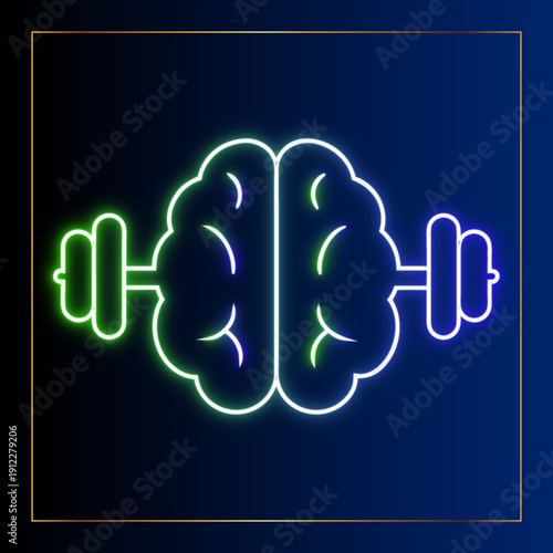 Brain Power Neon Illustration