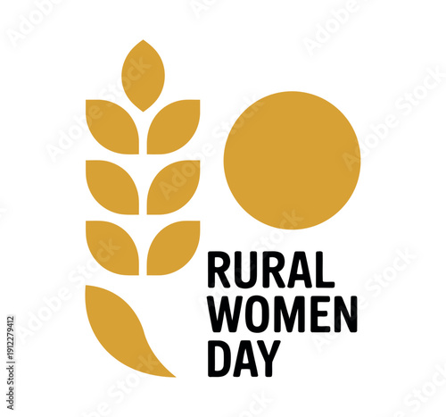A logo for Rural Women Day featuring a stylized wheat stalk and sun