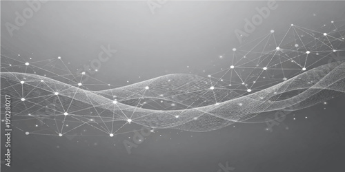 Abstract Christmas background with glowing tree, stars, and winter light effects