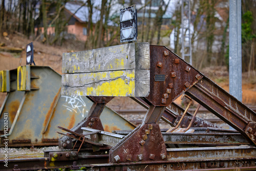 Prellbock alt, Eisenbahn DB
