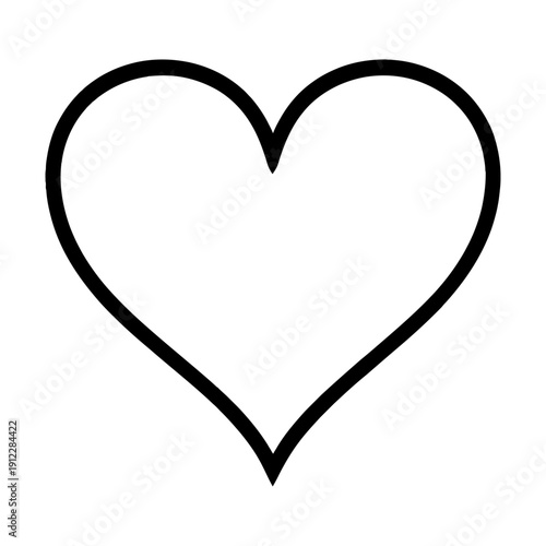 Elegant Thin-Line Heart Vector Icon - Minimalist Outline Illustration for Luxury Branding and Sophisticated UI Design. Modern Black and White Symbol of Love, Health, and Simplicity.