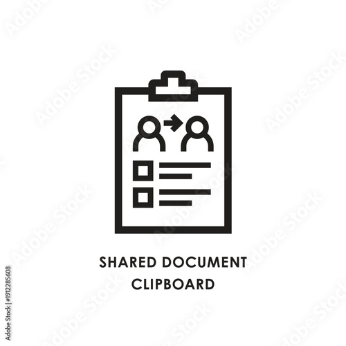 Minimalist Line Business Clipboard Icon