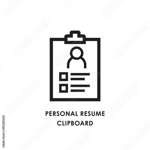 Minimalist Line Business Clipboard Icon