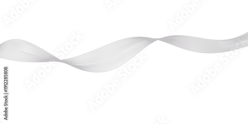 Futuristic 3d illustration of a smooth white ribbon and smoke curve wave with blue gradient light on a decorative silk texture backdrop for a technology business wallpaper template