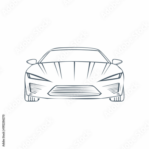 Front view of a sports car.