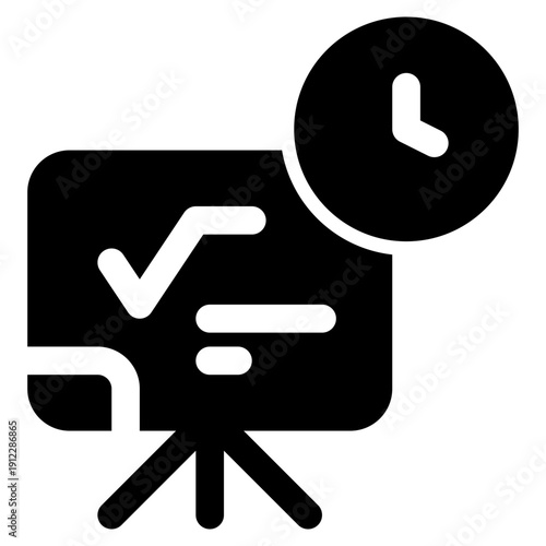 time presentation solid icon