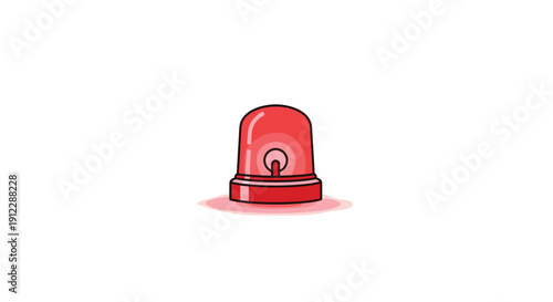 A red emergency siren or warning light stands alone on a white background, signaling alert and caution.