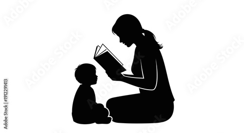 Woman reading to a child.