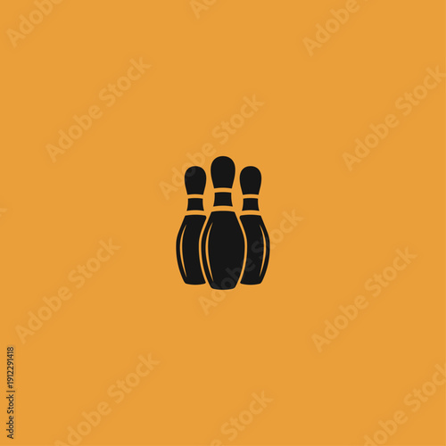 Bowling Logo icon flat vector design