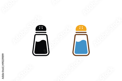 Outline icons show two different shakers containing salt or pepper seasoning.