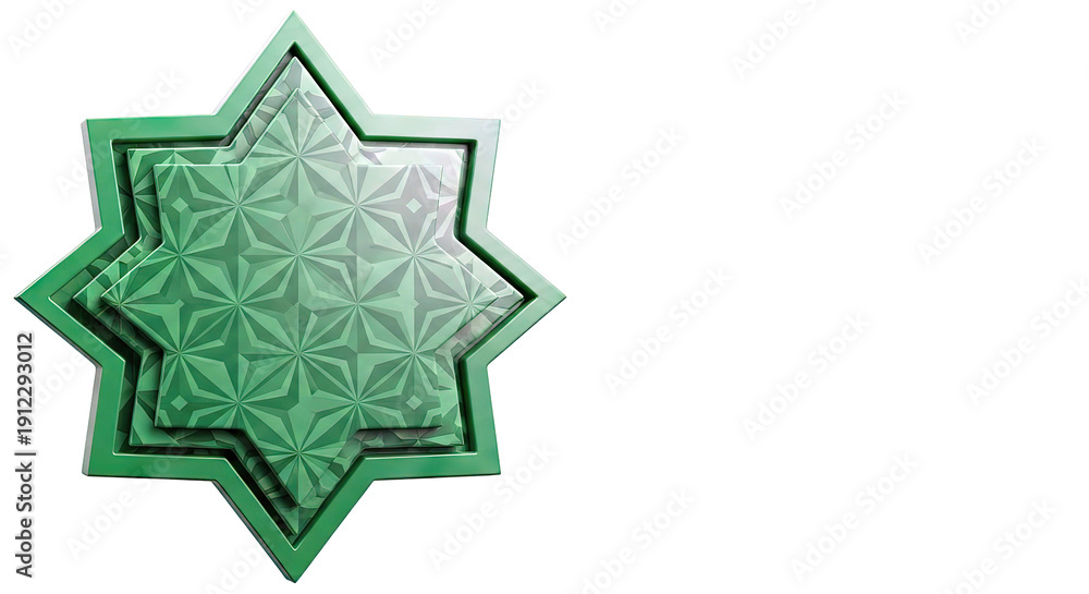 Obraz premium Green Geometric Star Pattern