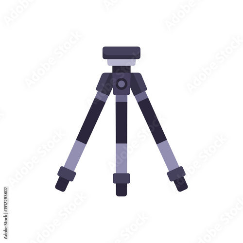 tripod, photography equipment, gray legs, colorful vector flat style illustration
