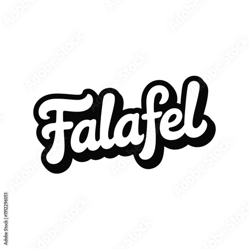 The word 'Falafel' written in a bold, stylized script font.