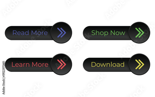 Colorful Call to Action Buttons Set for Web Design and Marketing Campaigns