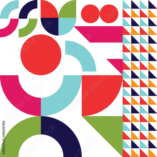 Free Download Vibrant Geometric Shapes Pattern with Bright Colors and Abstract Design - GFXLoad
