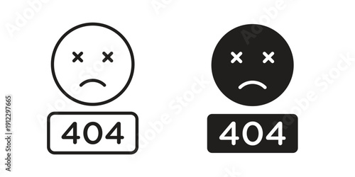 404 Error icon. Linear icon collection. Editable stroke. Vector illustrations