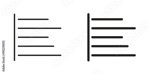 Align left icon. Linear icon collection. Editable stroke. Vector illustrations