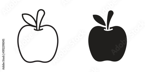 Apple icon. Linear icon collection. Editable stroke. Vector illustrations