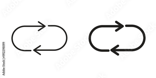 Arrows repeat icon. Linear icon collection. Editable stroke. Vector illustrations