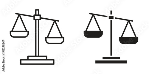 Balance scale icon. Linear icon collection. Editable stroke. Vector illustrations
