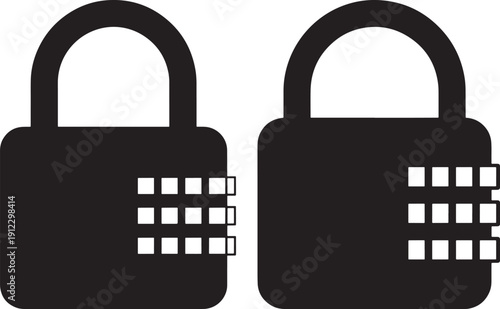Combination lock padlock simple vector
