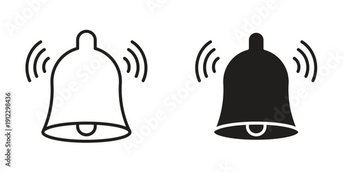 Bell ring icon. Linear icon collection. Editable stroke. Vector illustrations