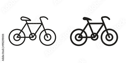 Biking icon. Linear icon collection. Editable stroke. Vector illustrations