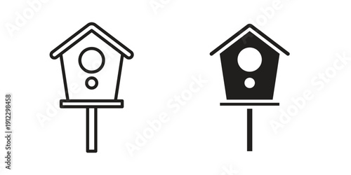 Bird house icon. Linear icon collection. Editable stroke. Vector illustrations